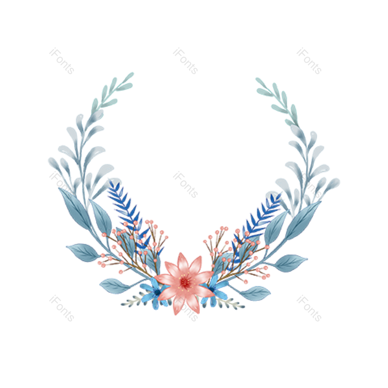 叶子图片,清新元素,花环PNG,简约免抠素材